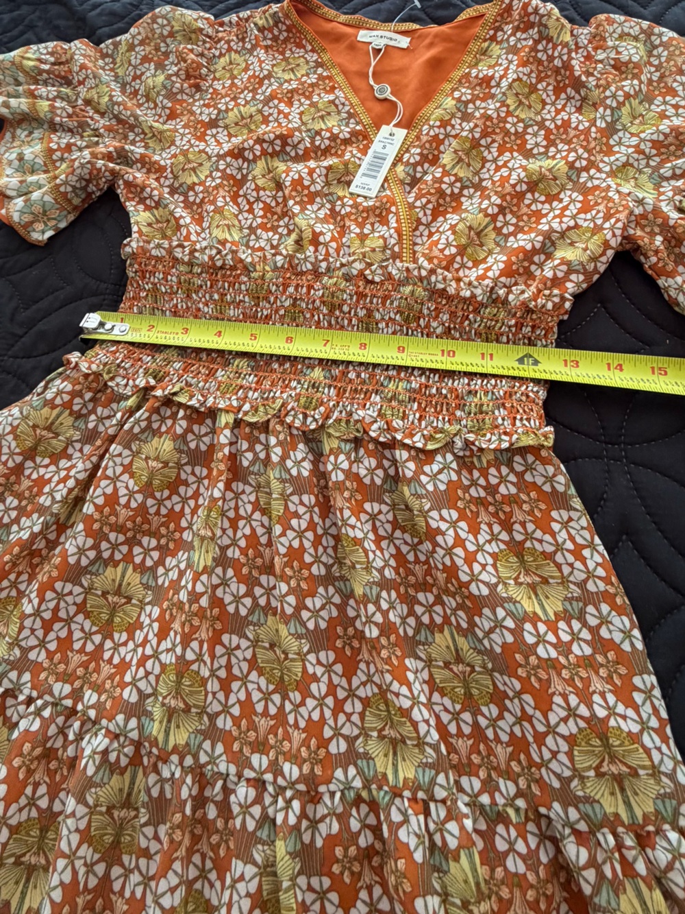Max Studio Orange Floral Border-Print Dress - Picture 3 of 7